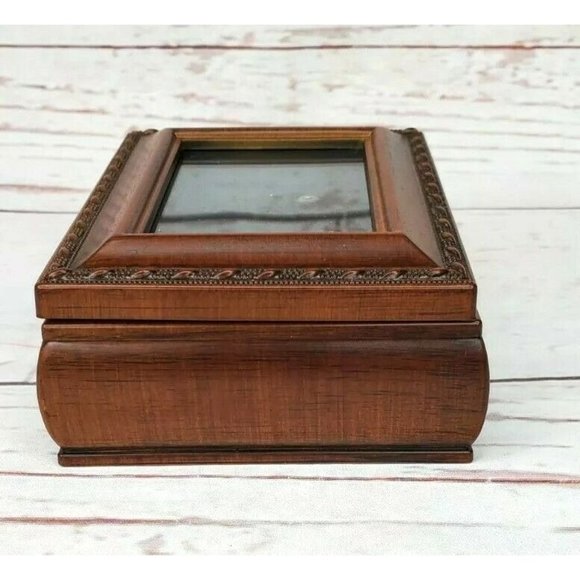 Rare Design Small Wooden Velvet Interior Picture Frame & Jewelry Box - Picture 5 of 12